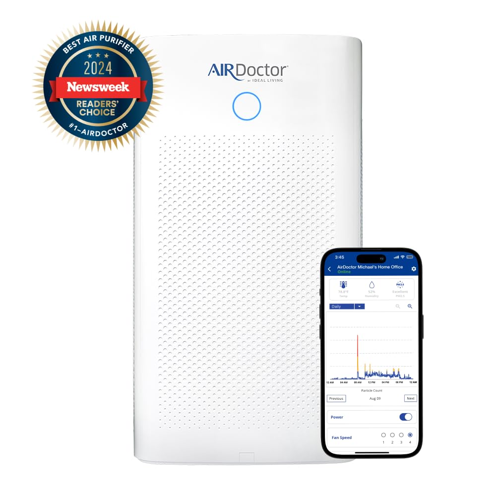 AIRDOCTOR AD5500i SMART 4-in-1 Air Purifier for Extra Large Spaces & Large Rooms- UltraHEPA, Carbon, VOC Filters Capture Particles 100x Smaller Than HEPA Standard with Extra HEPA Filters- Bundle.