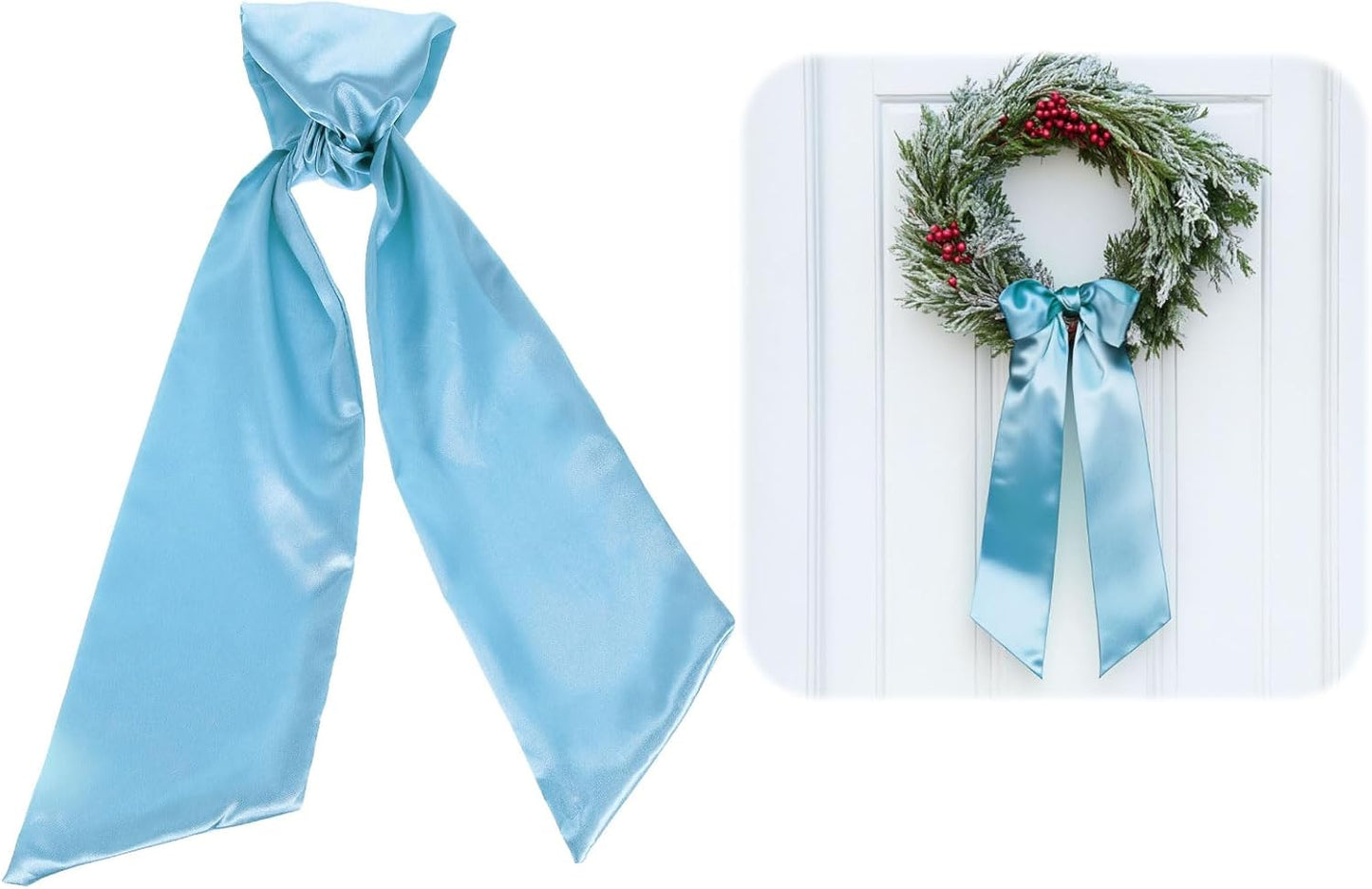 Uxcell Wreath Sash - 46" x 4.5" Sky Blue Satin Blank Sash for Embroidery & Monogram Decor