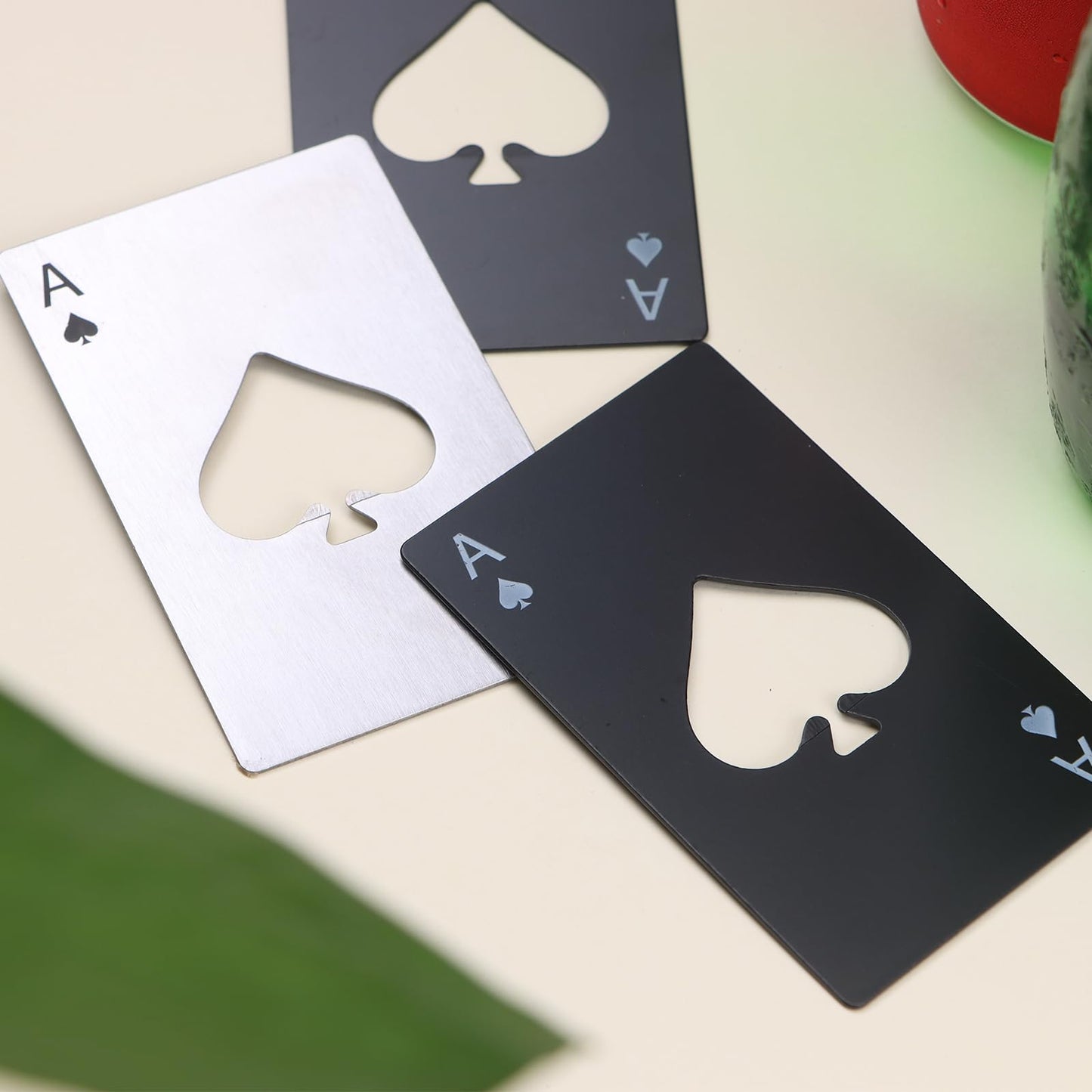 Ace of Spades Bottle Openers, 24Pcs Poker Card Bottle Openers,Credit Card Size Stainless Steel Bottle Opener Card, Beer Bottle Opener for Wallet Pocket Wedding Party Good Gift (24)