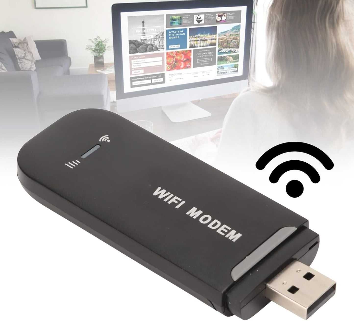 Zunate 4G (B1/B3/B5 B1 10 LTE WiFi Router for Mobile Hotspot FDD, WCDMA) | USB Plug and Play, Connects Up to Users |