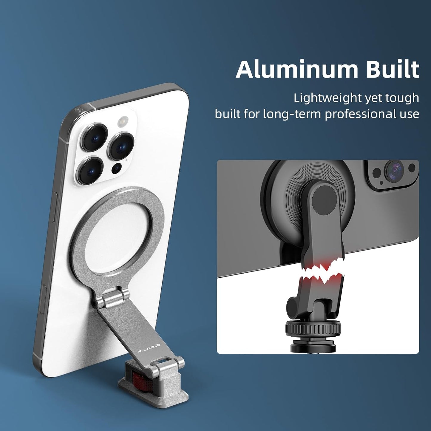 BRDRC 1/4" Cold Shoe Phone Mount with Arca Port, Tripod Mount for MagSafe Magnetic Hot Shoe Adapter with Screw Hole
