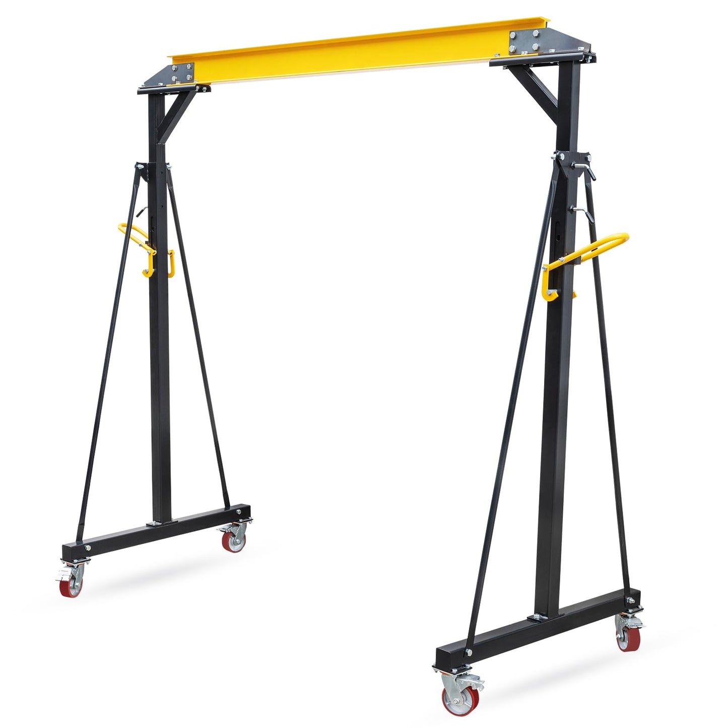 MERXENG Adjustable Gantry Crane 1 Ton, Portable Shop Lift Hoist, 97" to 141" Height Adjustable Heavy Duty Steel Gantry Crane for Factories Warehouse, 2200 Lbs Loading Capacity