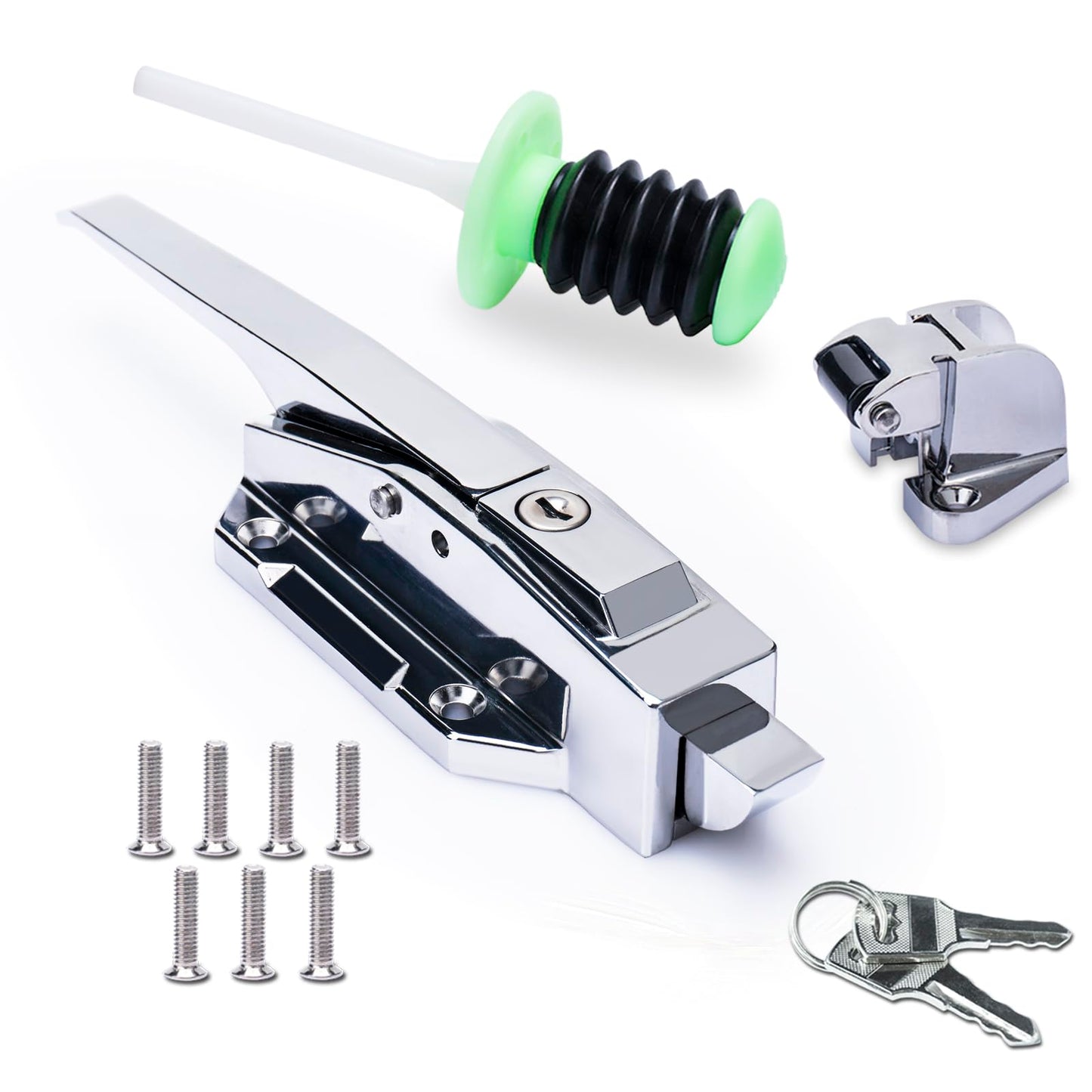 Duodyeo Heavy Duty Freezer Door Handle, Walking Cooler Door Closer Complete Kit, Walk in Cooler Door Handle for Coolers, Freezers, Industrial Ovens, Laboratory, Warehouse,etc. (Base Height 1.8 inch)