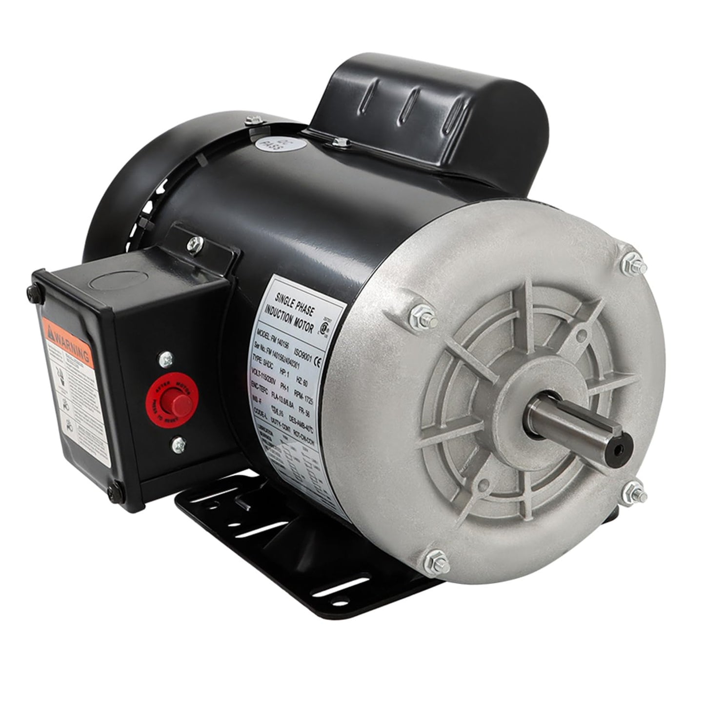 mitoharet 1 HP Electric Motor 1725RPM 115V/230V 13.6/6.8A 56 Frame CW/CCW for Agricultural Equipment Farm Duty Single Phase Motor