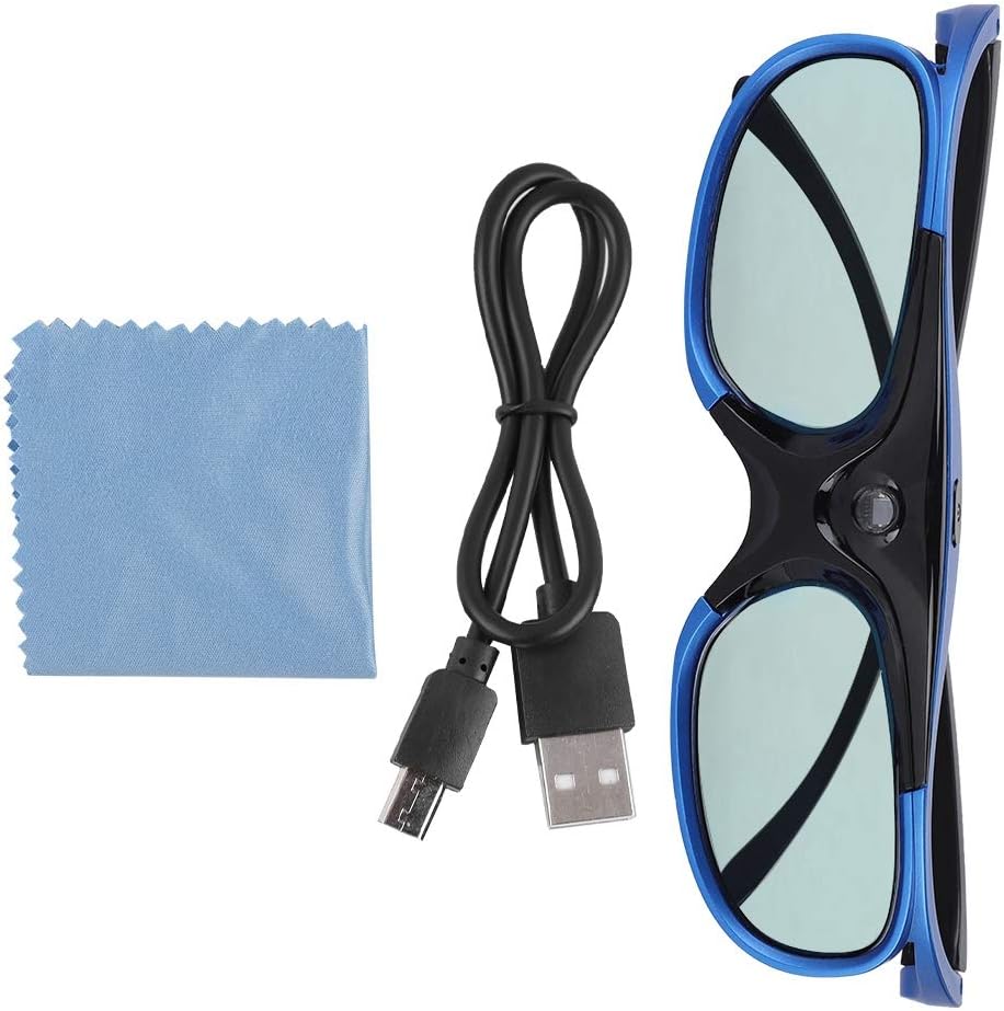 3D 144Hz 3D Glasses, DLP-Link Active Shutter Glasses with Rechargeable Battery for Projectors, Goggles for Mainstream