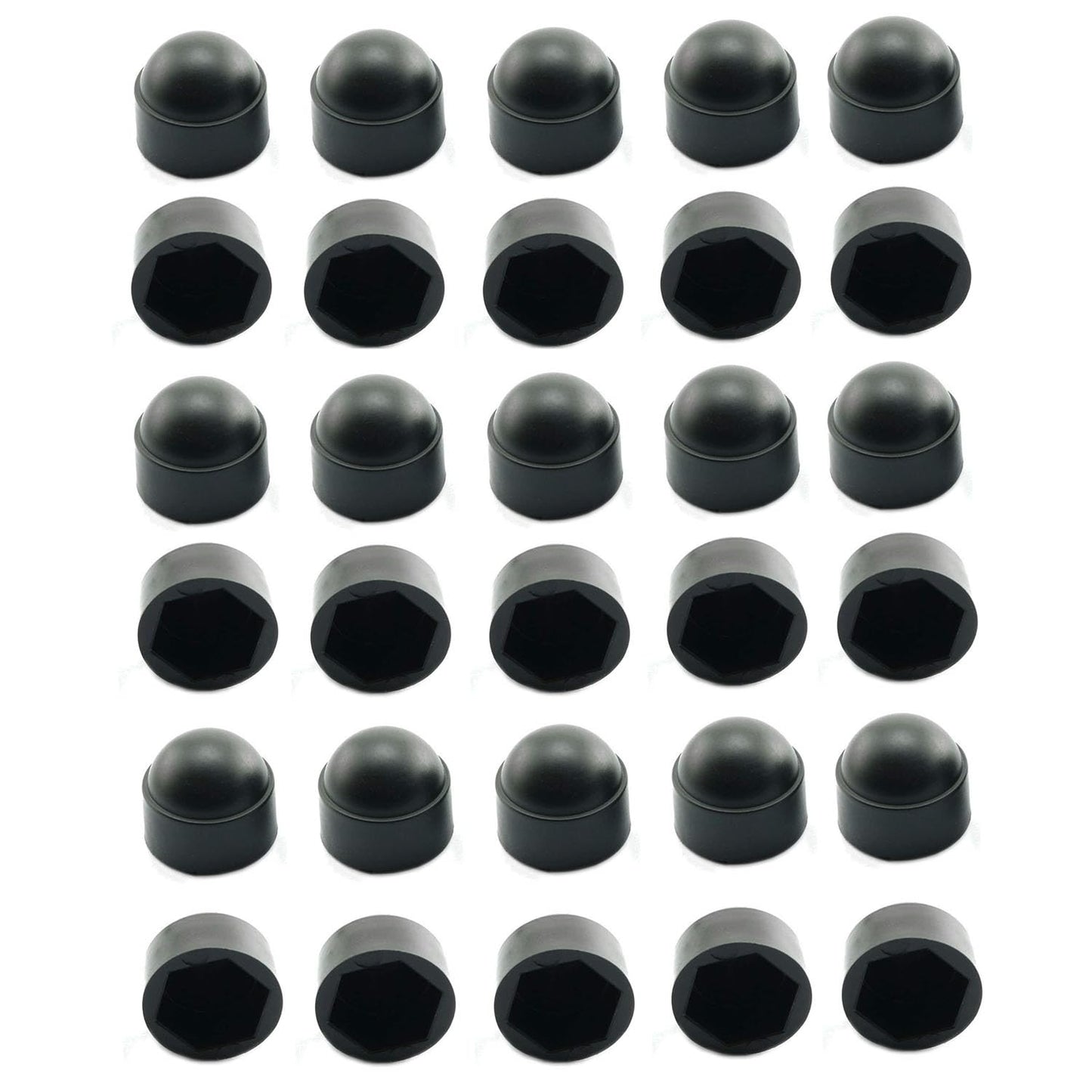 Meuey Lyot-Bolt Nut Protection Cap Black Hex Head Nylon Bolt nut Protective Cover M8x14 mm-30PCS