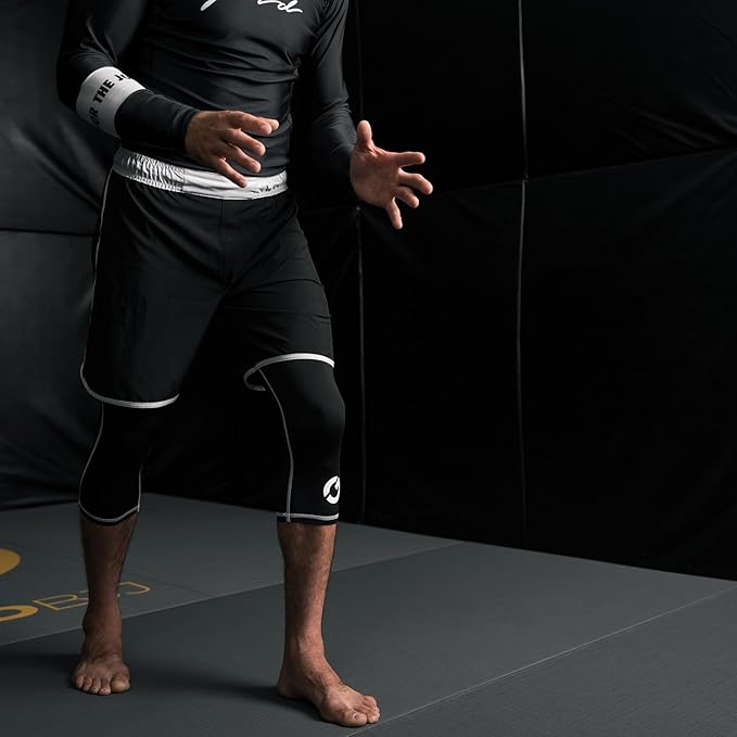 Gold BJJ Jiu Jitsu Spats - Base Layer for Gi and No-Gi Grappling - Martial Arts Pants
