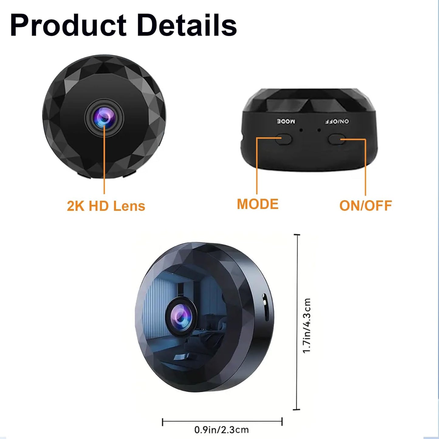 ZMDCAM 2K Hidden Camera - WiFi Mini Wireless Security Camera, Perfect for Indoor and Outdoor Security and Pet/Baby