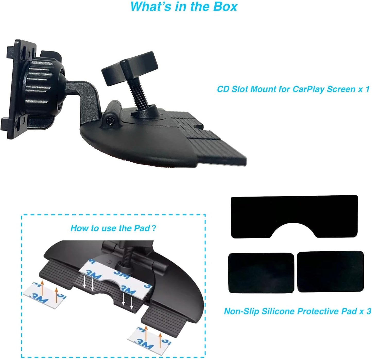 ARMOLABX 360 7-11 CD Slot Mount for CarPlay Screen, [Heavy-Duty] Rotation CD Mount for CarPlay Screen Compatible