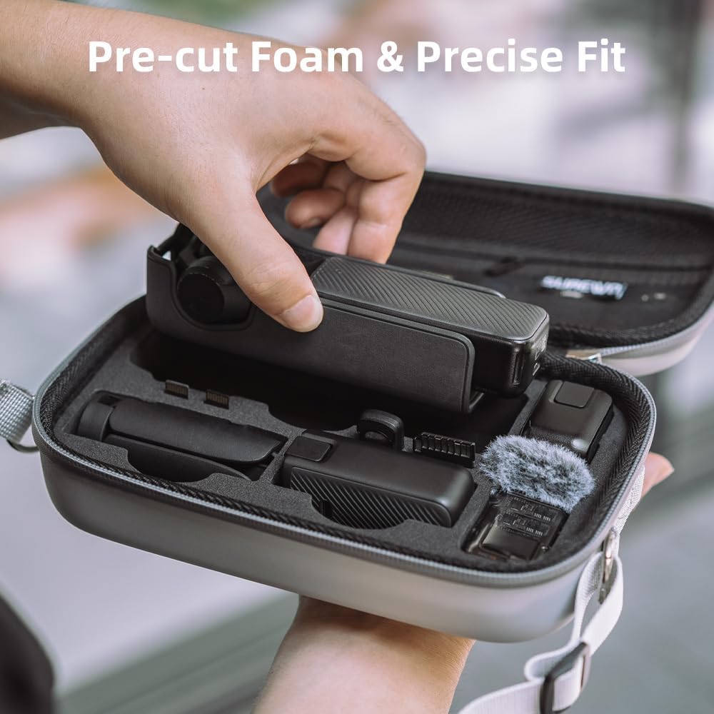 3 3 3 SUREWO Osmo Pocket Case, Portable PU Storage Protective Bag for DJI Osmo Pocket Standard kit and DJI Osmo Pocket