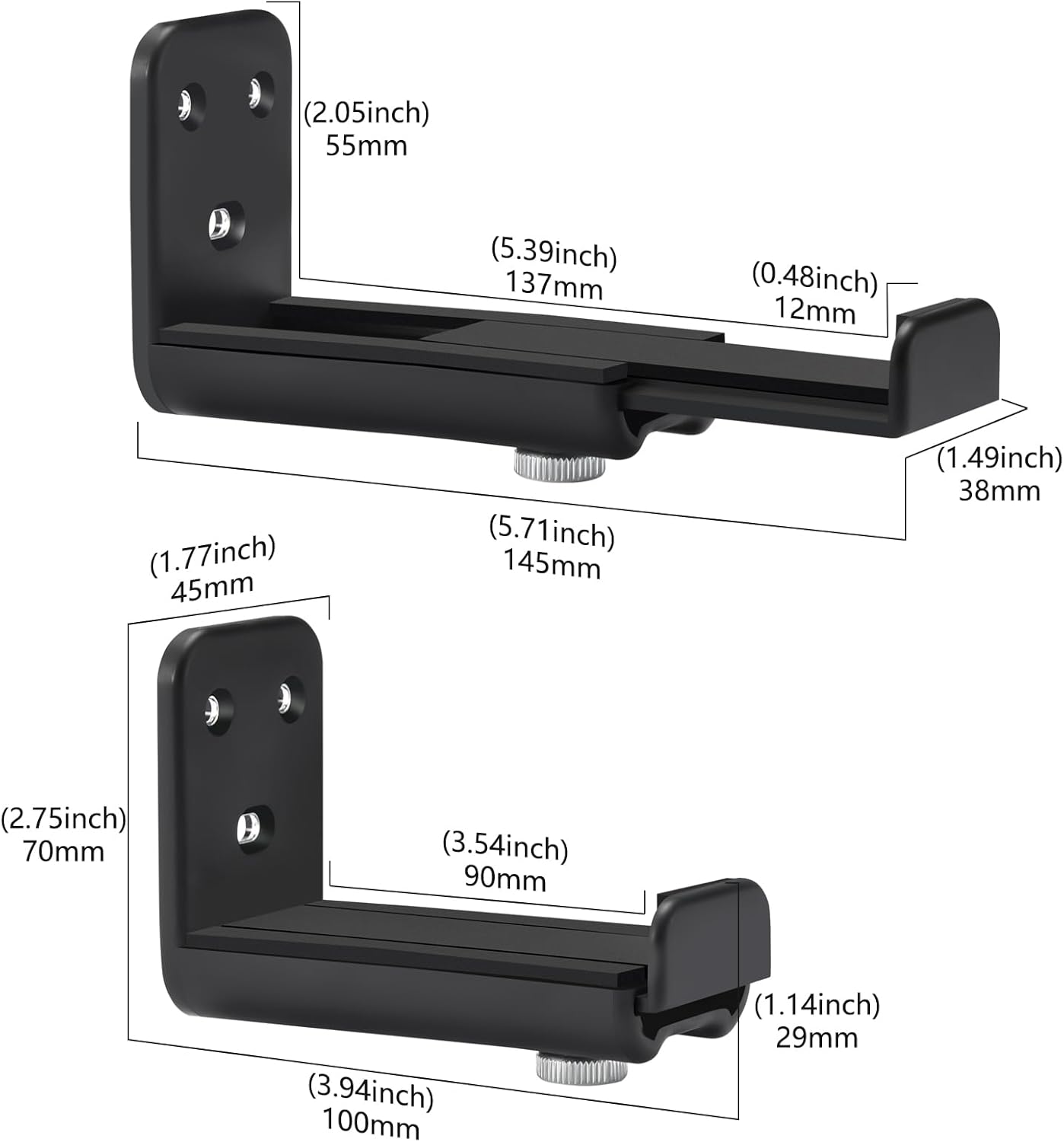 YaoshanTuda 20-65" Universal Soundbar Wall Mount for Samsung/Sonos/Bose/LG | Adjustable TV Sound Bar Bracket |Easy