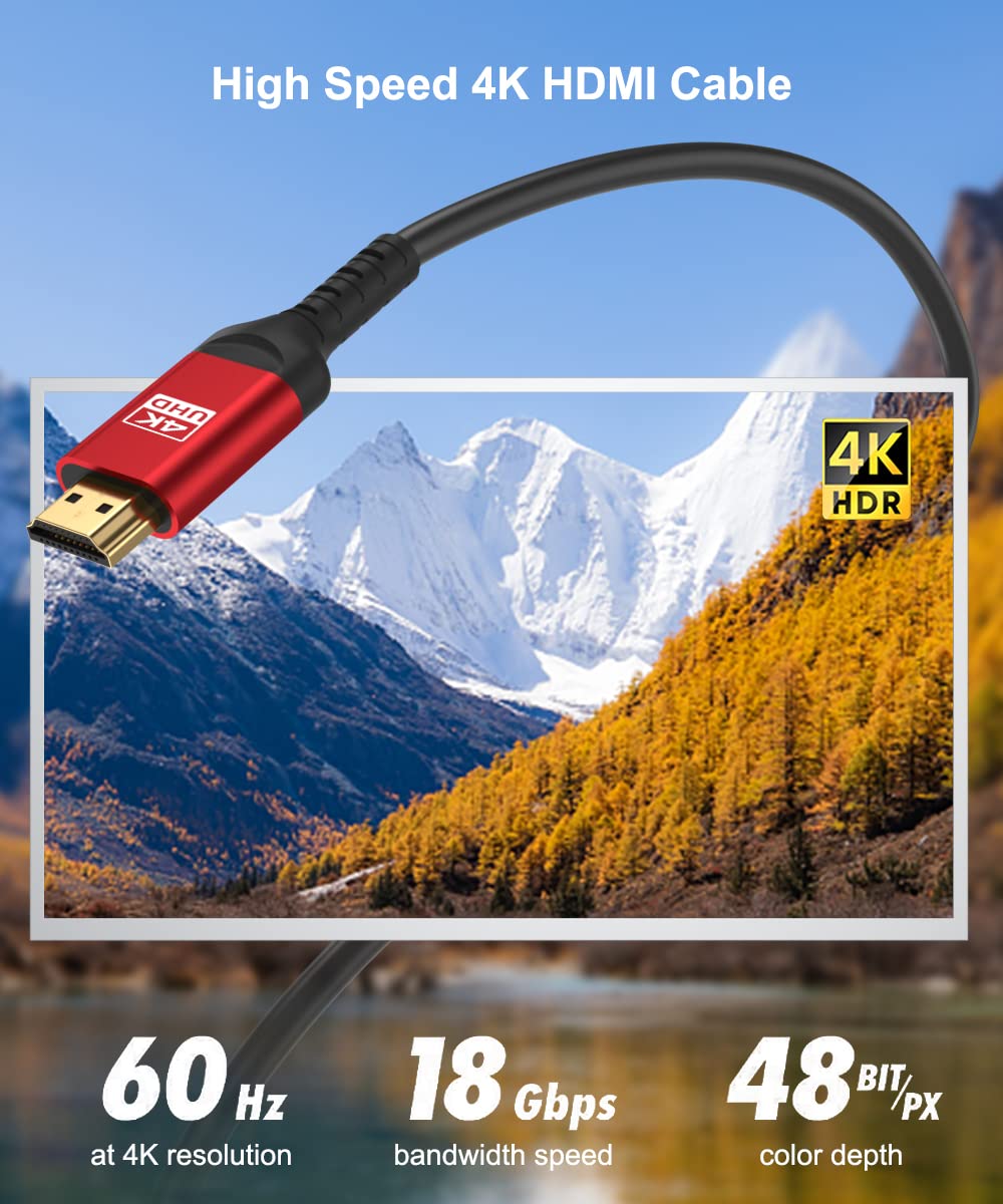 50FT 4K HDR10 HDCP2.2, CL3 HDMI Cable, High Speed with & Rated for in-Wall Installation, Compatible with Roku TV