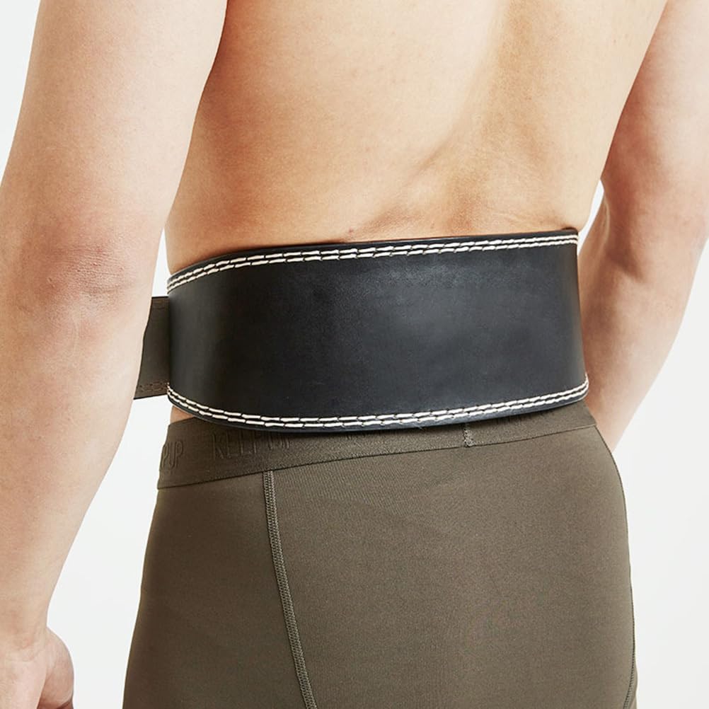 VANZACK Adjustable Pu Weightlifting Belt Waist Supporter with Lumbar Brace Strap for Squats Deadlifts Powerlifting Training 45.66X4.33X0.39In