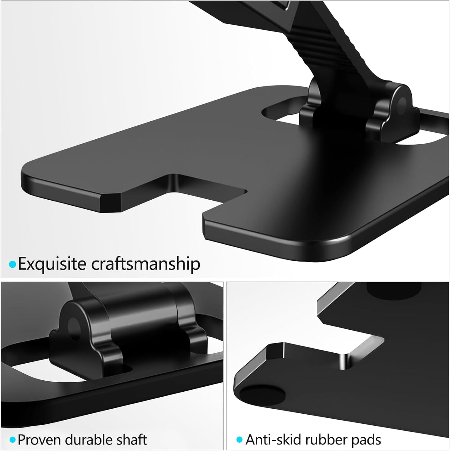 Amzpas 17 16 15 14 13 12 11 8, Adjustable Cell Phone Stand Metal, Foldable Desktop Cellphone Stand with Anti-Slip Base