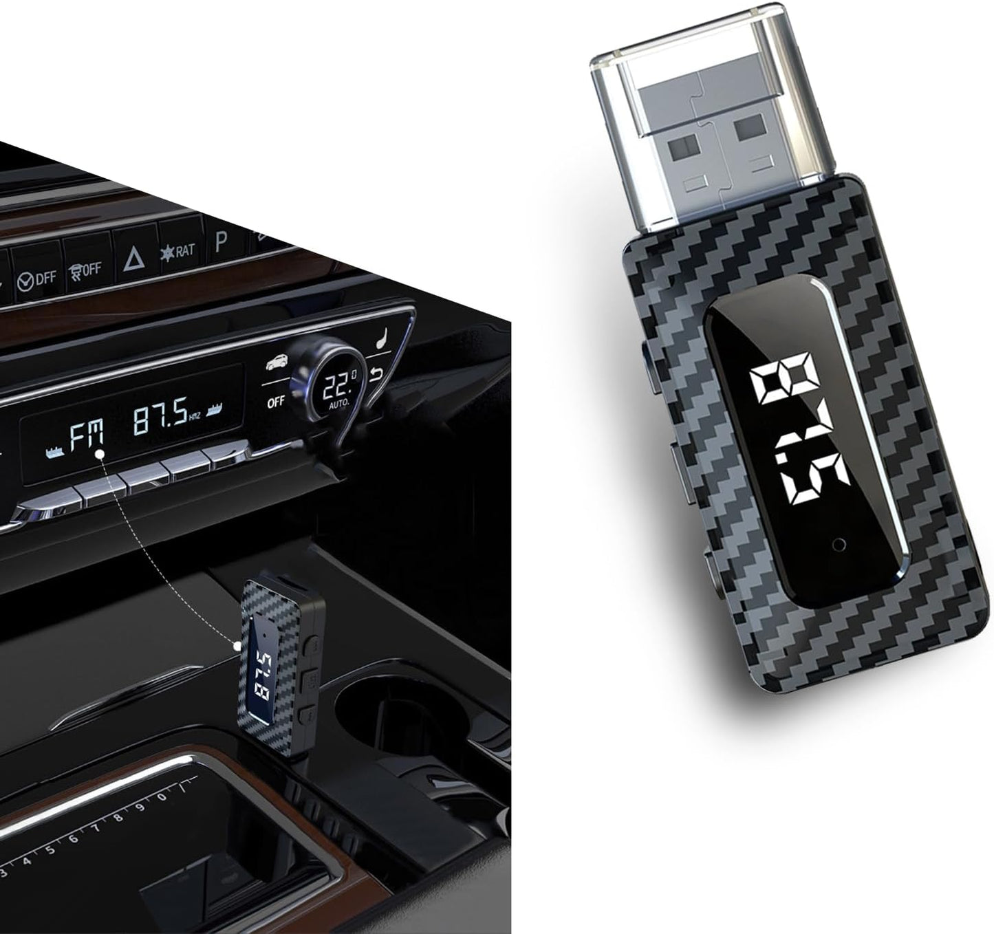 MOXRUQ 5.3 3.5mm USB Bluetooth Receiver for Car, Bluetooth Wireless Audio Adapter, USB Power Supply Aux Jack Adapter