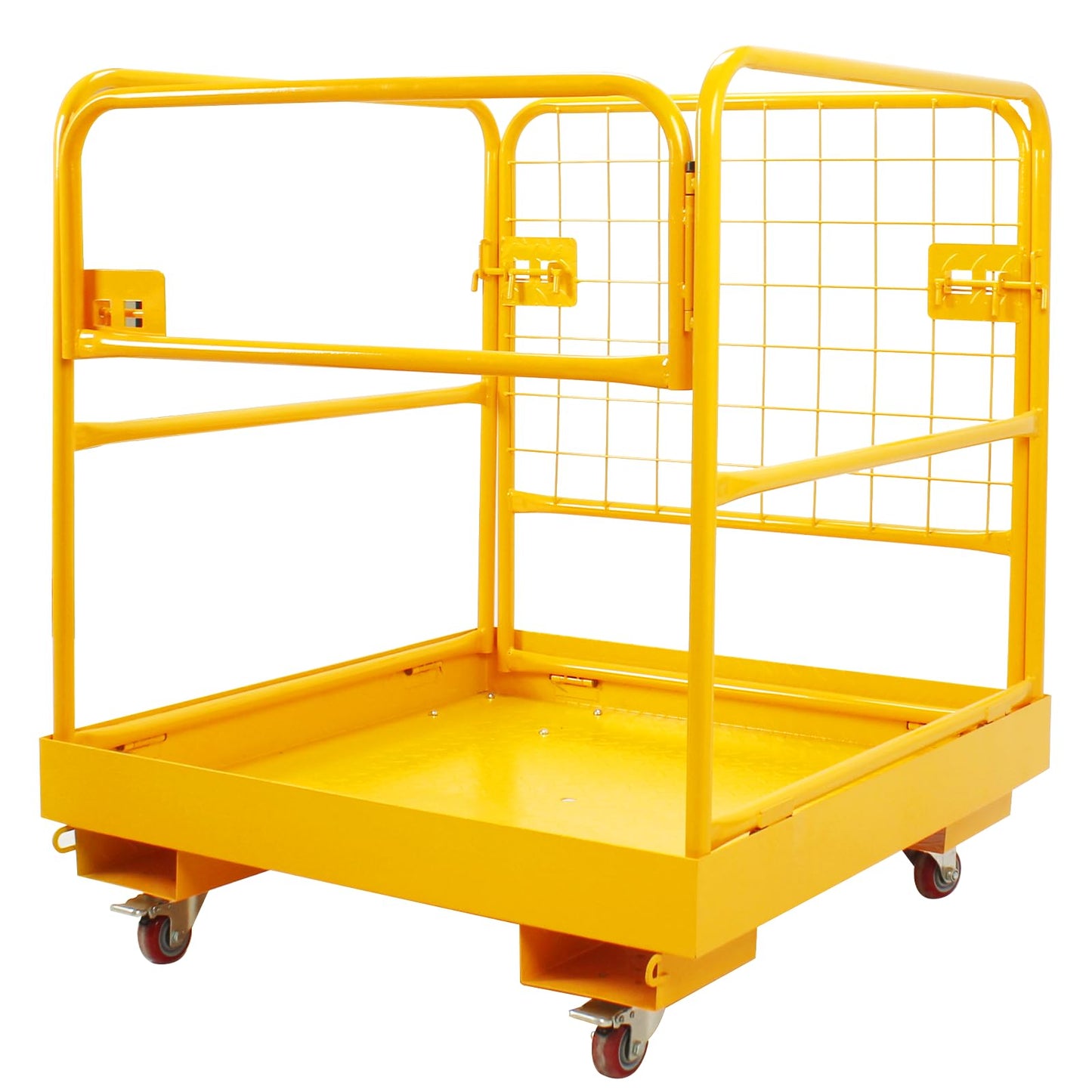 Forklift Safety Cage, Heavy Duty Forklift Basket 1200LBS Capacity with 4 Wheels, 36"x36" inch Lift Basket for Most Aerial Jobs as Work Platform