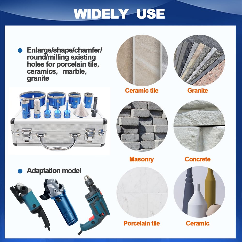 Diamond Core Drill Bit for Porcelain Diamond Core Drill Bit Set Tile Hole Saw