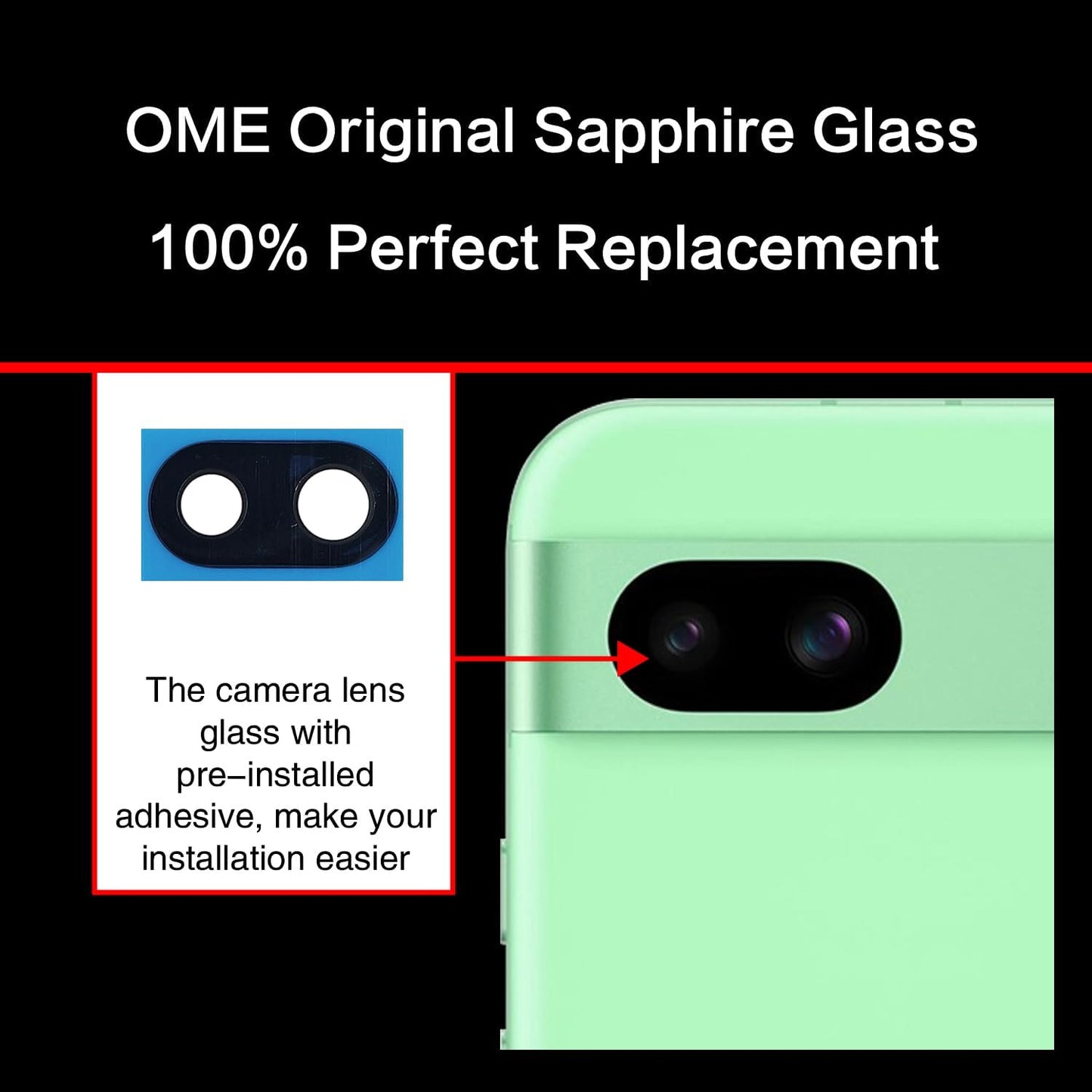 ASDAWN 2PCS 8a 6.1 Inches 8a Set Back Rear Camera Lens Glass Replacement for Google Pixel with Pre-Installed Adhesive