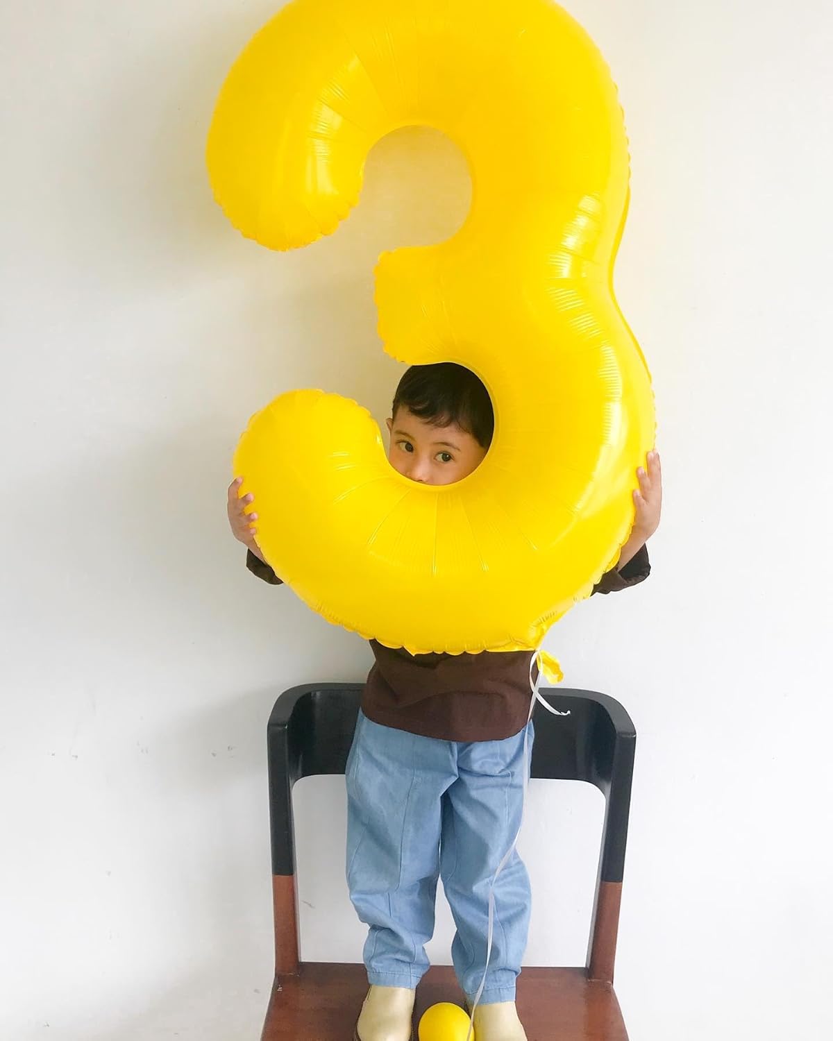Yellow 3 Balloon | 40-Inch Number Balloon for 3rd Birthday Decorations - Perfect for Kids & Women Parties