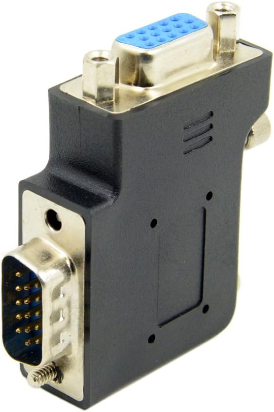 chenyang HDB15Pin 90 VGA Connectors,VGA SVGA D-Sub Male to Female Degree Left Angled Gender Changer Video Graphics