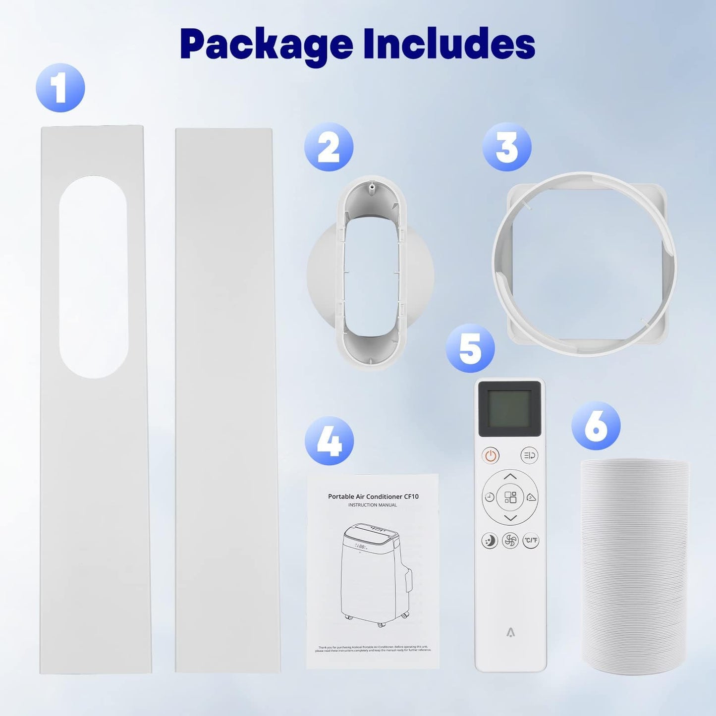 10000 BTU Portable Air Conditioner with White Body, Cooling, Dehumidifying & Fan Features, Quiet Operation, Suitable for Medium Rooms, 24-Hour Timer & Energy Efficient