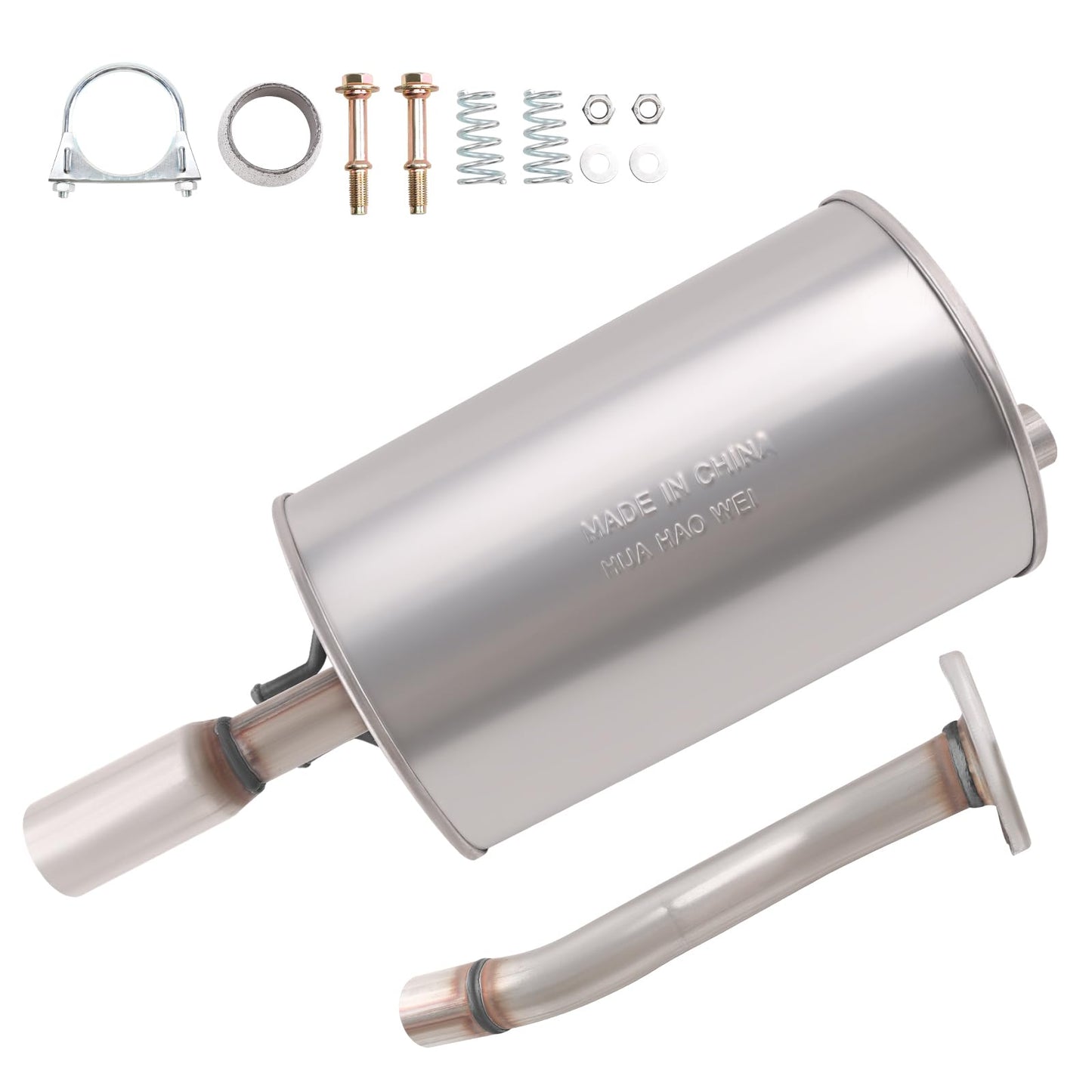 ZHRUIHAN 409 Stainless Steel Rear Exhaust Muffler Compatible for 2006-2011 Civic 1.8L and 2006-2011 Civic Hybrid Sedan 1.3L-Including Gasket and Bolt kit，Repklace OE :604120 EPA