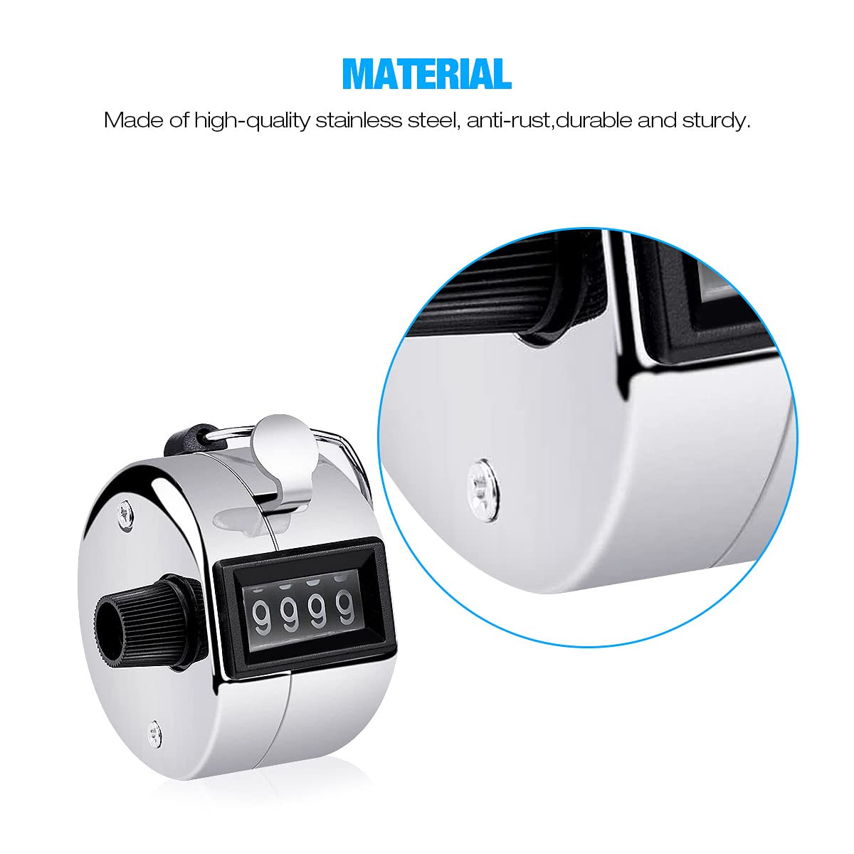 SLTG2020 2PCS Set Portable 4 Digit Handheld Number Click Golf Counter Tally Recorder