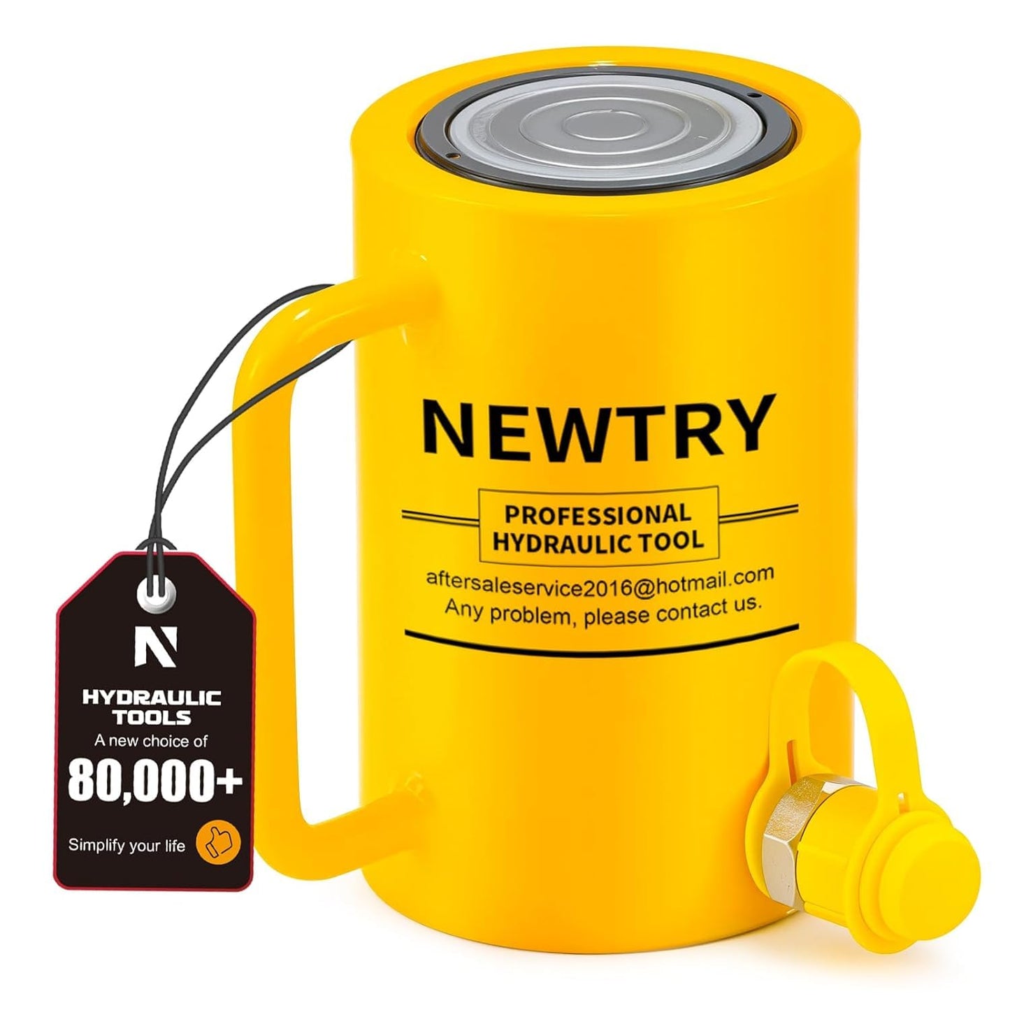 NEWTRY 50 ton Hydraulic Cylinder Long Jack 4” Stroke Porta Power Ram Jack Lifting Cylinder Retract Automatically for Shipbuilding Bridge Construction