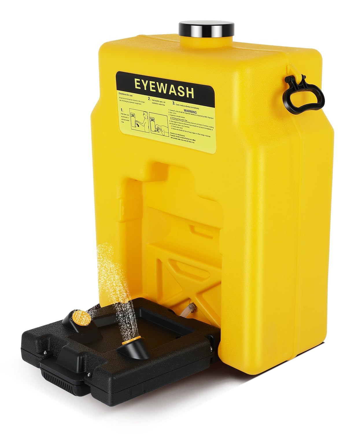 14 Gallon Portable Eyewash Station, OSHA Approved Eye Wash Station for Wall Not Plumbed, Gravity Fed Emergency Eyewash Station with 15 Minute Flush, Eye Wash Station for Construction Site Lab Garage