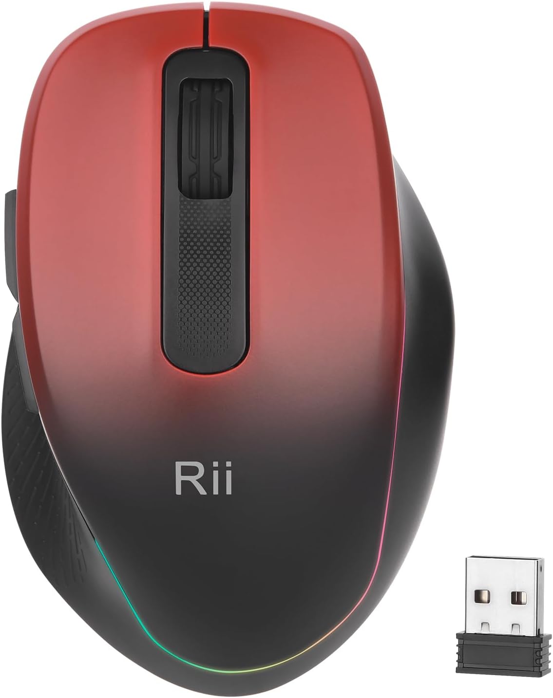 Rii 2.4 1000/1200/1600 Wireless Mouse Rechargeable, GHz with USB Receiver, DPI, Ergonomic Grips, Silent Keys, Cordless
