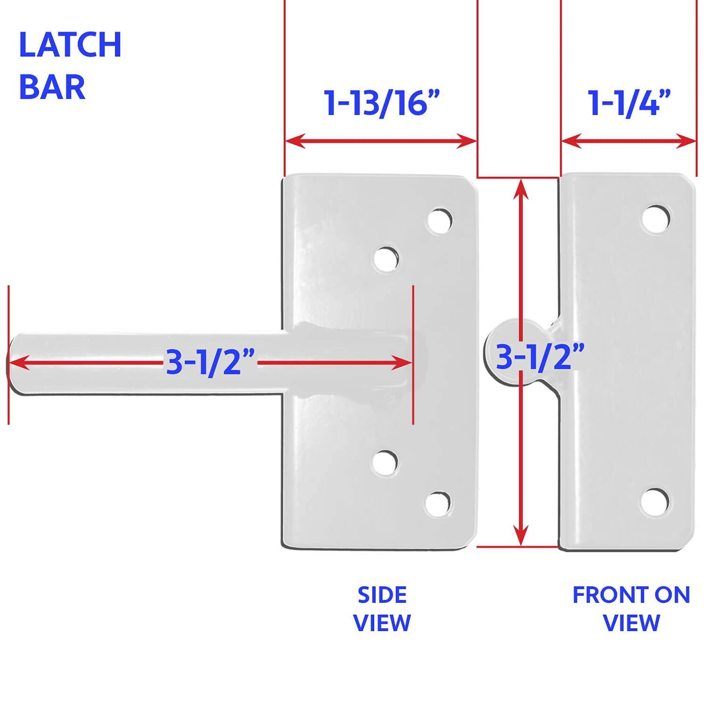 Jake Sales - Stainless Steel Gate Latch White (for Vinyl, Wood, PVC etc Fencing) Fence Gate Latch w/Mount Hardware - Gate Latches has a 90 Degree Bracket for a Positive Latch to Gate Connection