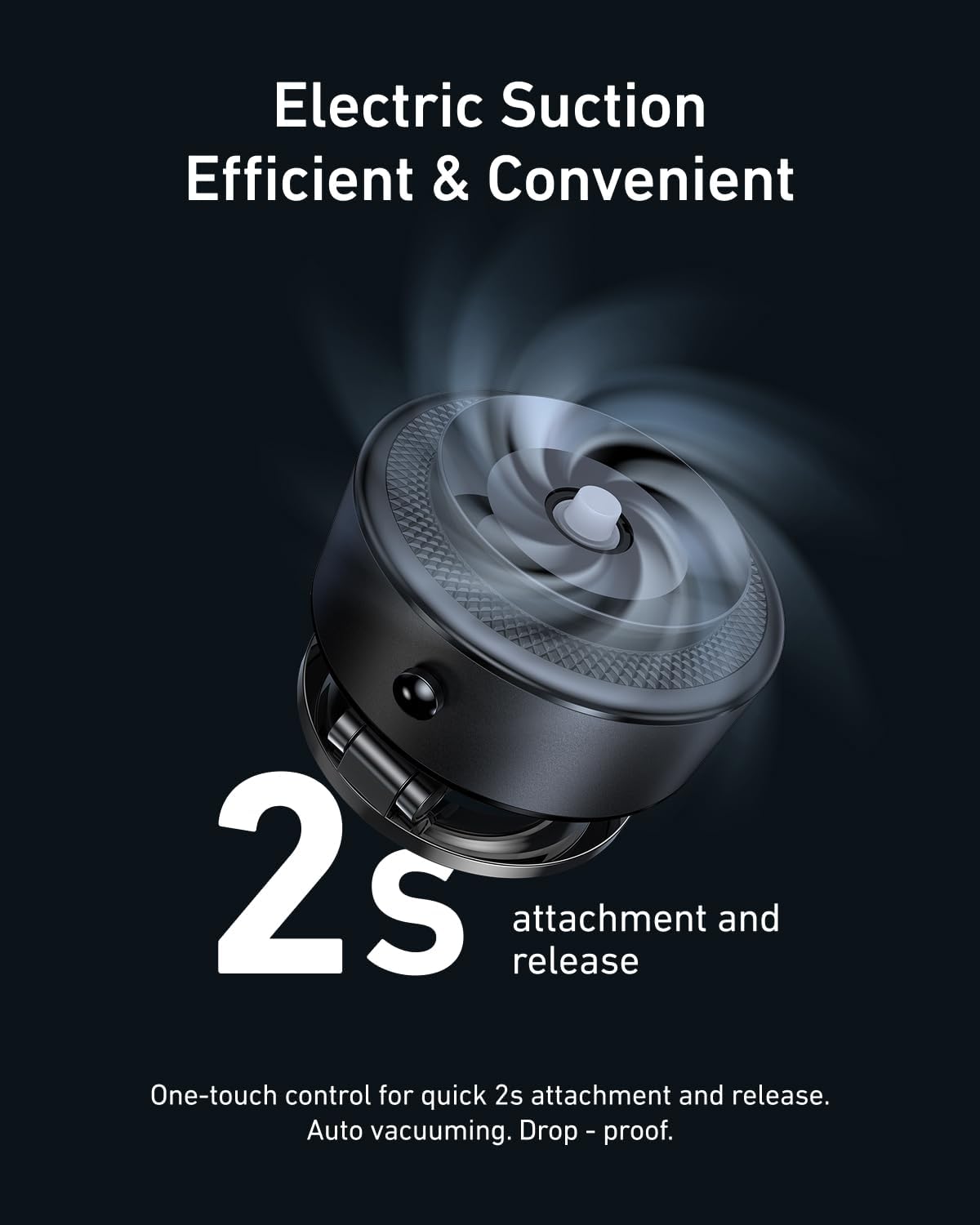 TELESIN 105N 360 Electric Magsafe Car Mount Vacuum Magnetic Car Phone Holder Reinforced Adjustable Swivel Lock, Suction