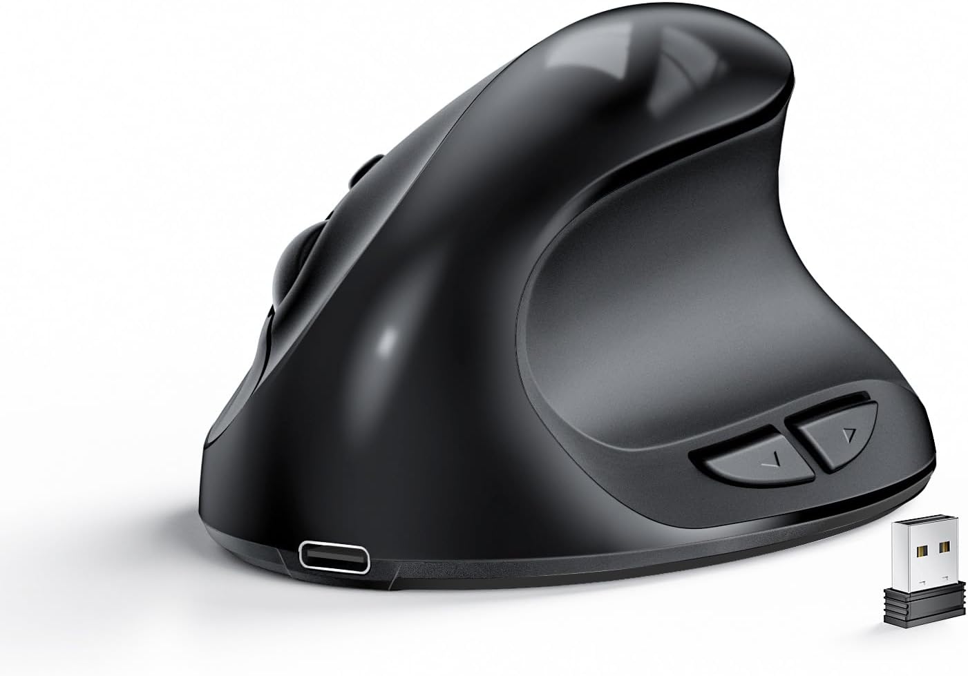 Lekvey 3 Ergonomic Mouse, Vertical Wireless Mouse for Small/Medium Hands, Rechargeable with USB Receiver, DPI