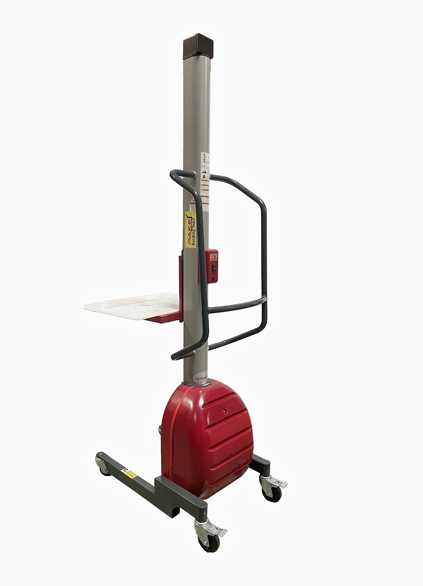 Electric Lift Work Positioner Truck, 330 lbs Capacity, 59" or 67" Lift Height, Belt Pulling System, Steel, Lightweight, Quiet and Easily Maneuverable (330lb 67" Raised Platform Height)