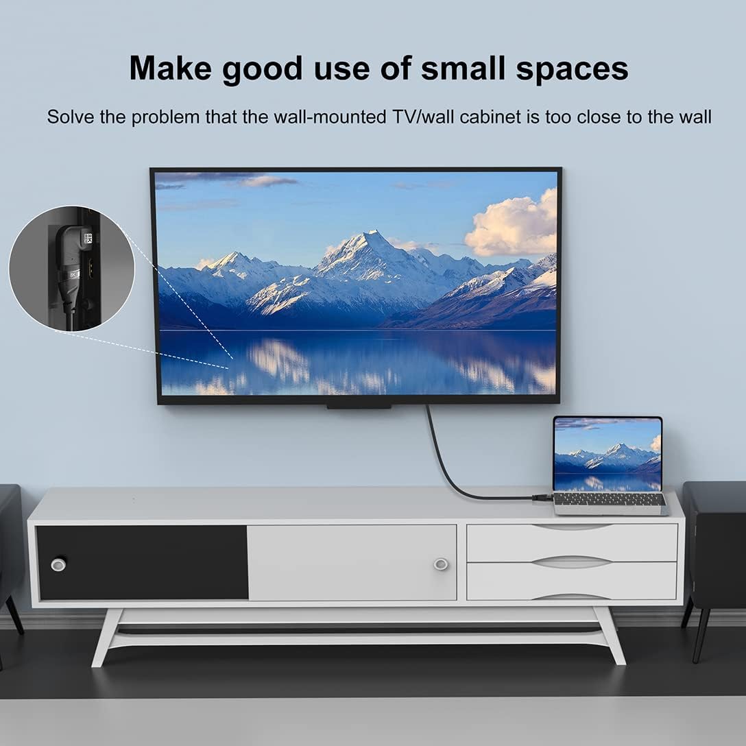 Warmstor 4 Pack 8K 2.1 90 270 8K@60Hz,4K@120Hz,HDR,eARC PS4 PS5 HDMI Male to Female Adapter Connector Up Down Left