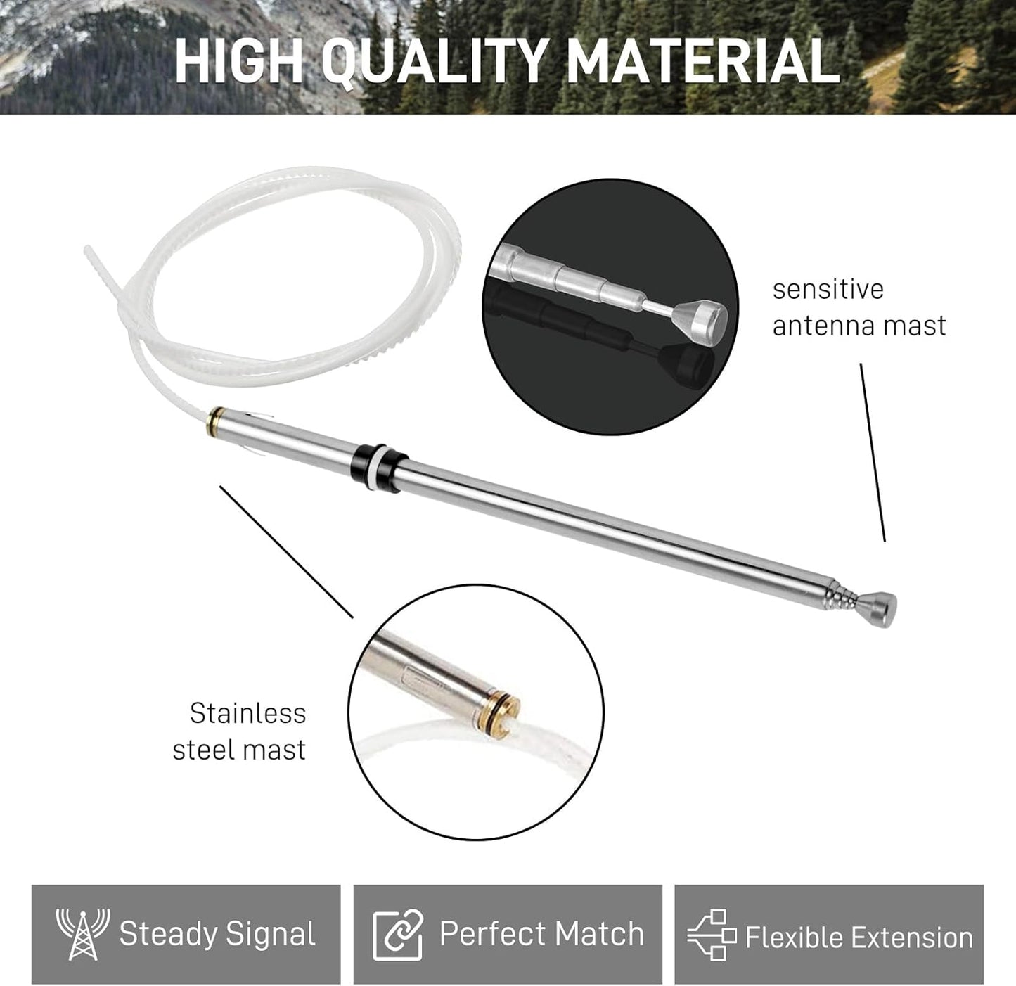 MODIGT 2001-2007 SR5 #86337af011 Power Antenna Mast Compatible with Toyota Sequoia / Limited,Replace Part Number
