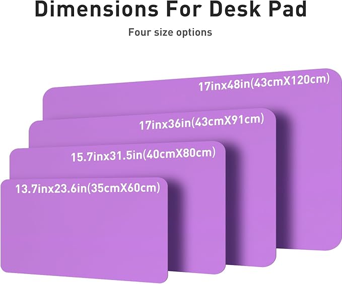 Aothia Leather Desk Pad Protector, Mouse Pad, Office Desk Mat, Non-Slip PU Leather Desk Blotter, Laptop Desk Pad, Waterproof Desk Writing Pad for Office and Home (36" x 17", Iris Violet)