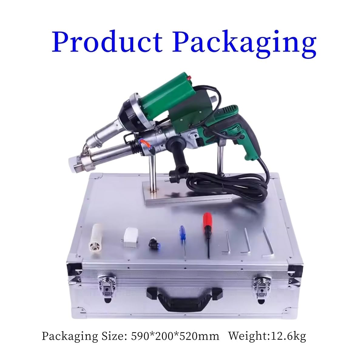 1600W Hand Extrusion Welder Gun Plastic Handheld Extruder Welding Gun Dual Heating System PP HDPE LDPE Pipe Welding Machine (110V Extruder)