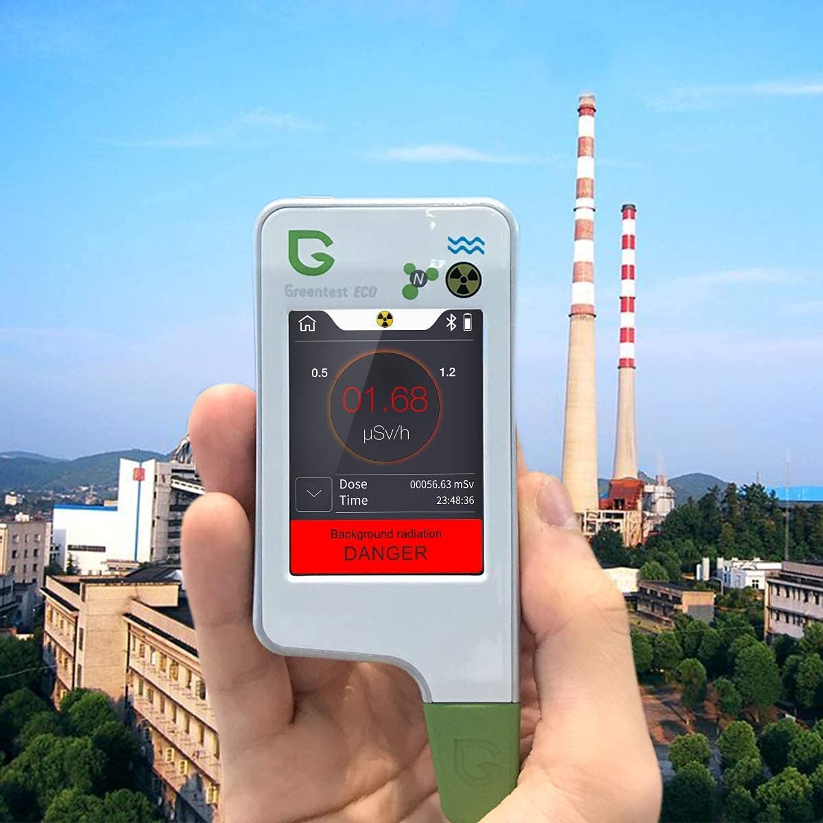 Greennovo Instant Read Screen Touch Meat,Fruit,Vegetable Nitrate Tester Water Meter TDS PPM Analyzer & Geiger Counter Combo for Food (White)