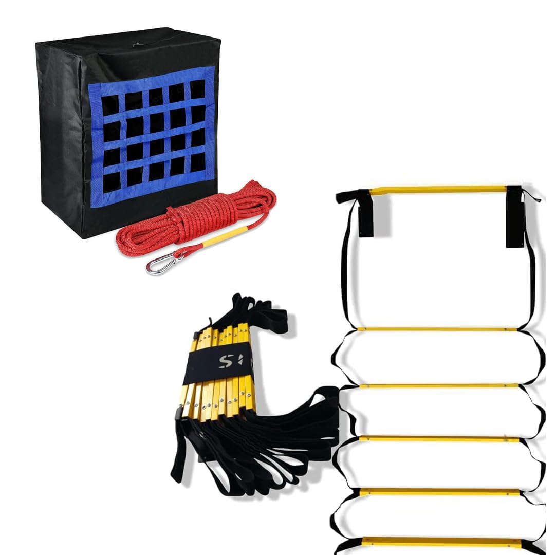 Outdoor Wall-Mounted Fire Escape Ladder for 3-Story House 25ft and ISOP Fire Evacuation Device for Pets up to 55 Pounds