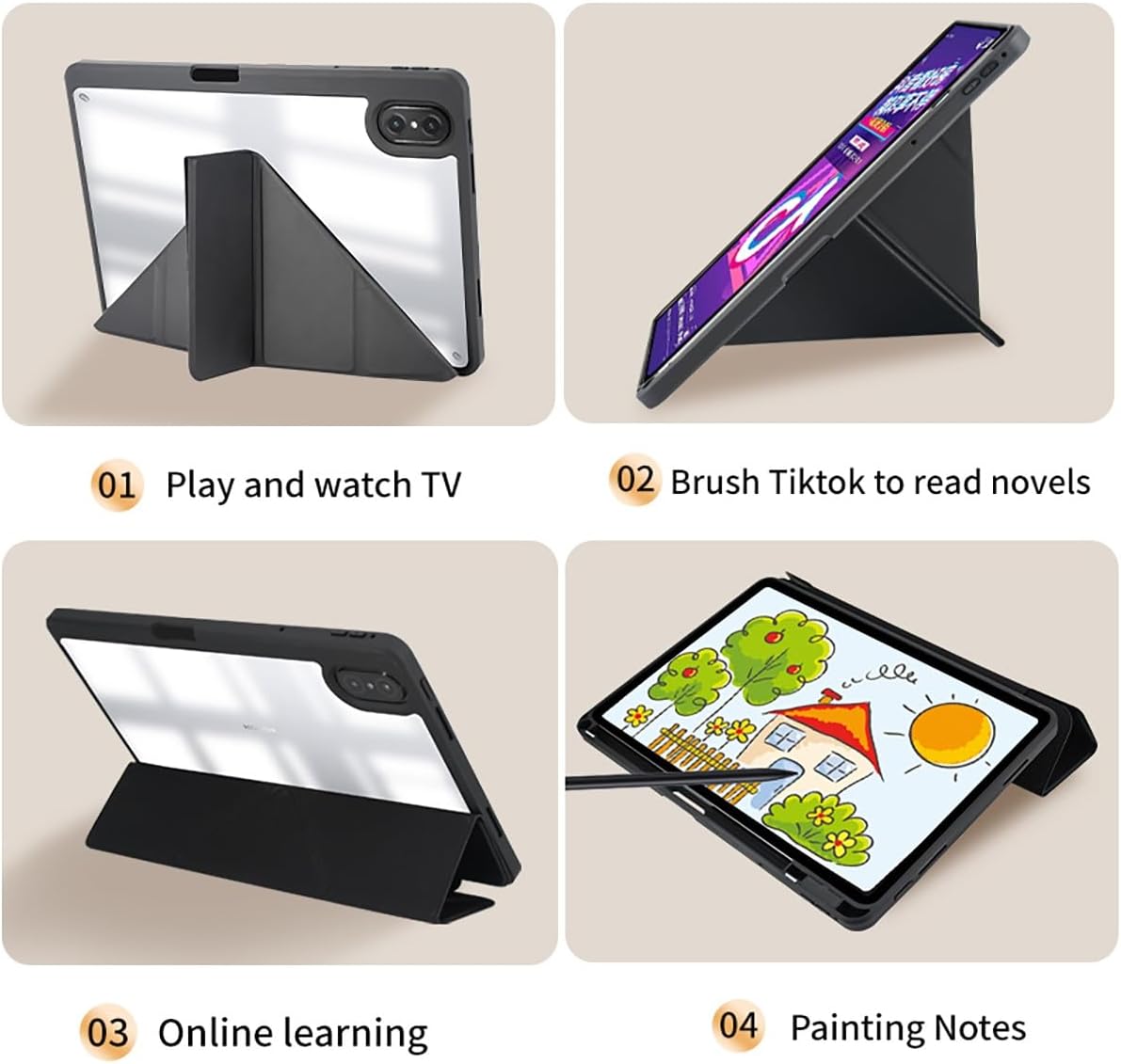 LGZADD 10.3 Compatible with Huawei Matepad Paper Smart Tablet Cover Case,Slim Protective Folio Shell Cover,Could