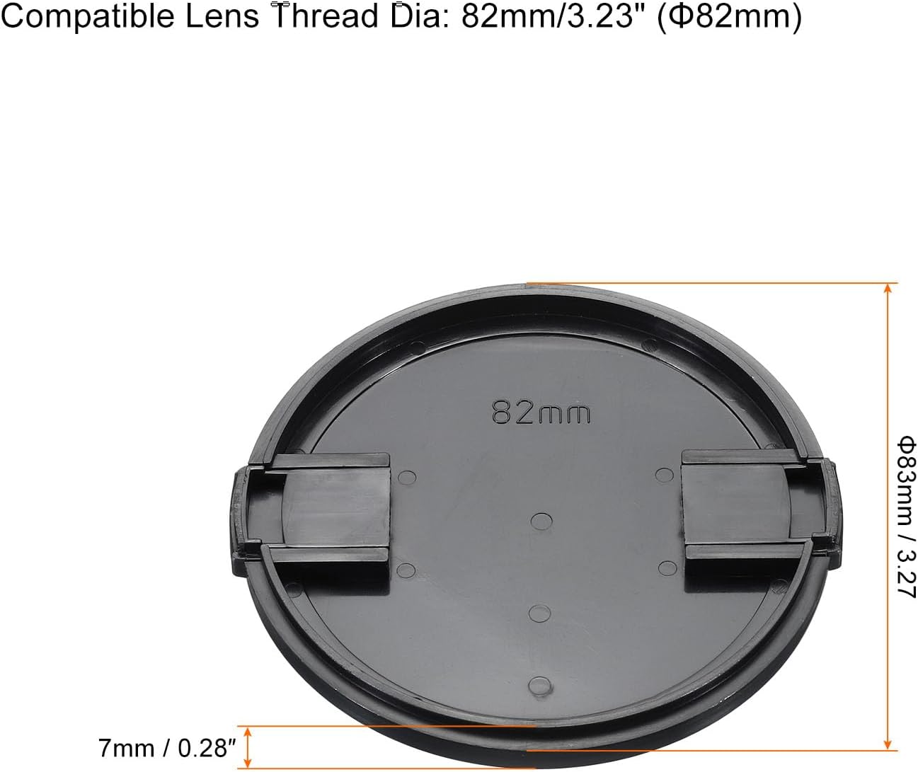 2 Pack Pinch 82mm PATIKIL Camera Lens Cap, Sides Front Lens Cover with Microfiber Cleaning Cloth for Thread Universal