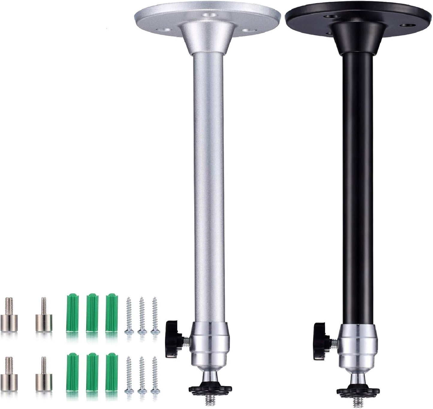 Yizerel 2 Pack Set, 360 3 Mini Ceiling Projector Mount Adjustable Drop Ceiling Wall Projector Mounts Tubes with Degrees