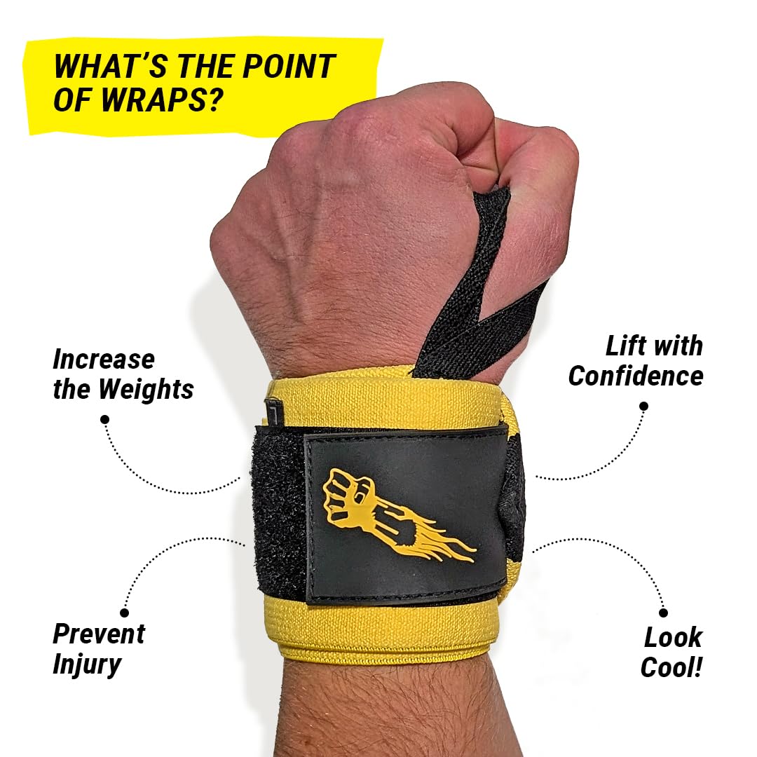 GRIPZILLA Wrist Wraps for Weightlifting Men/Women