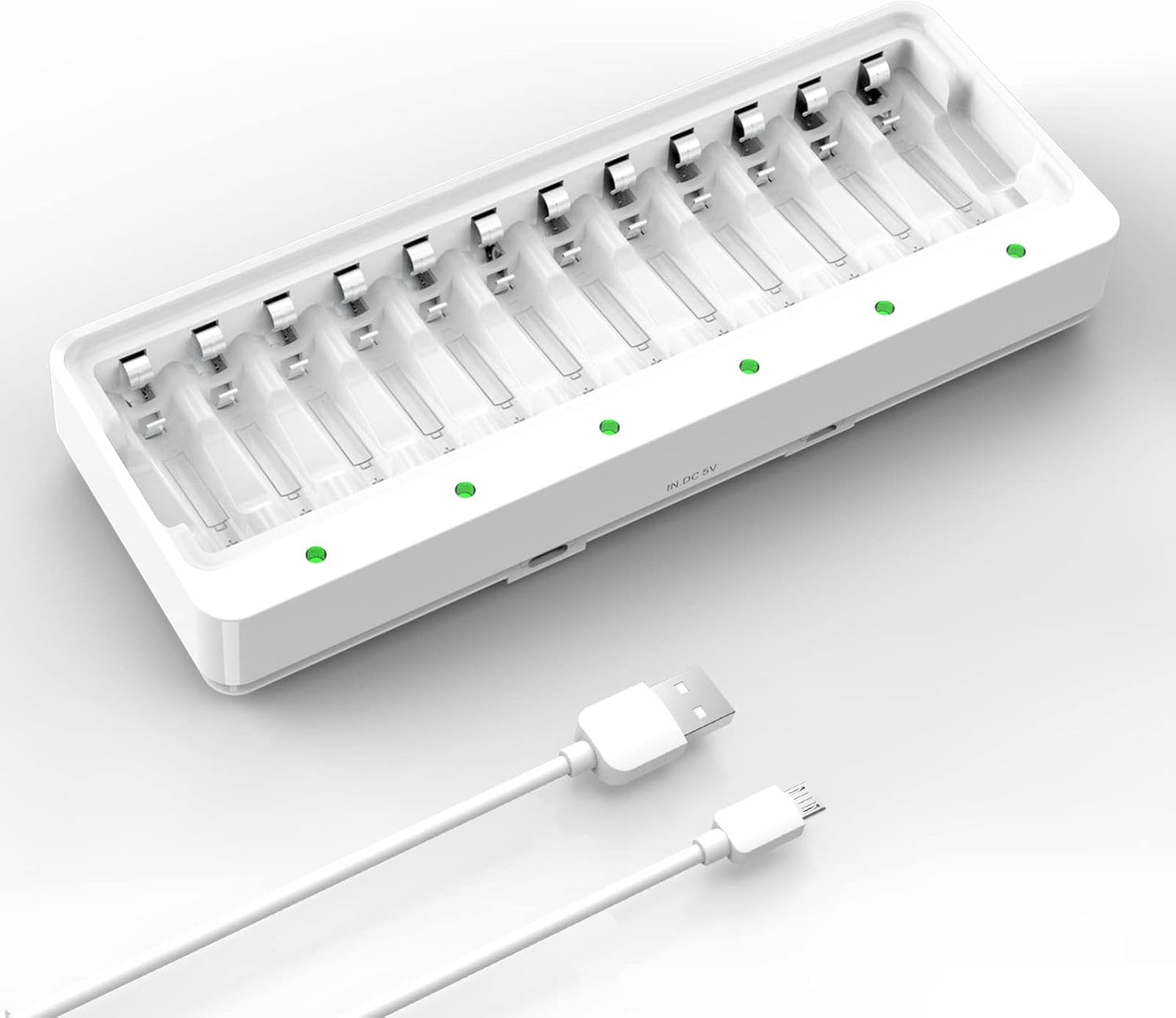DLYFULL 12 Bay AA AAA Battery Charger, USB and Type-C Selectable High-Speeding Charging for Ni-MH Ni-CD Rechargeable