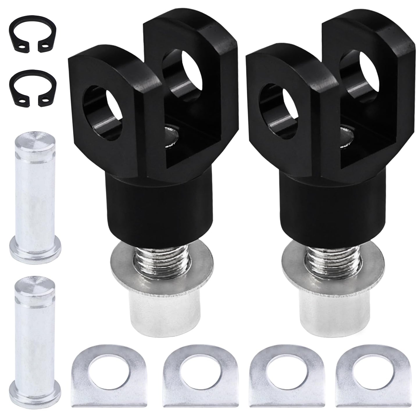 Motorcycle Foot Pegs Supports Mount Footrest Mounting Clevis Hardware Kit Left and Right Passenger Footrest Compatible with Softail FXST Low Rider Sport Glide Dyna FXR FX (Black)