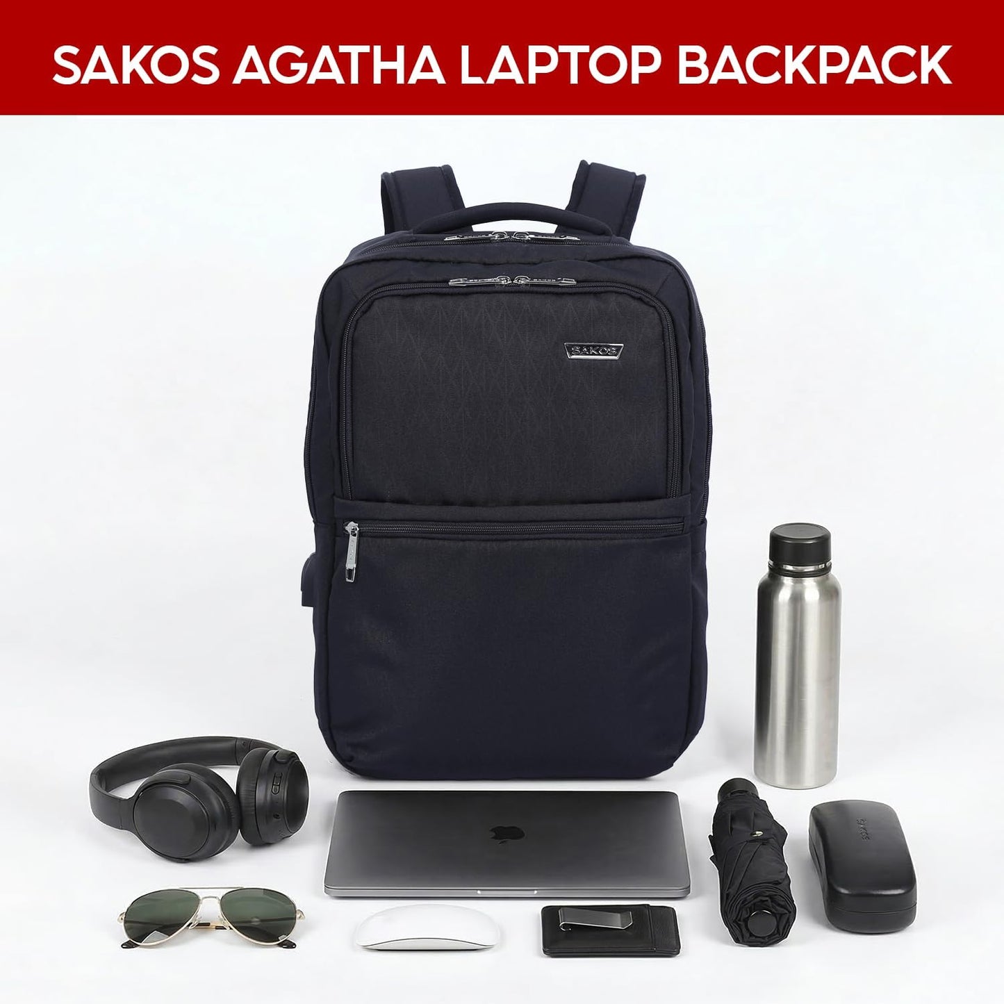 14 Inch Backpack SAKOS TRENDY Book Bags For Women, Laptop For Women, Business Professionals, Personal Item TSA