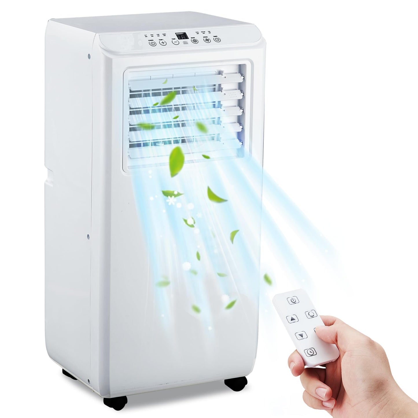 10000 BTU Portable Air Conditioner - 3-in-1 Cooling, Fan & Dehumidifier - Ultra Quiet, Energy Efficient, Remote & 24H Timer - Cools Up to 450 Sq.Ft, Window Kit - Perfect for Bedroom, Office, HomeWhite