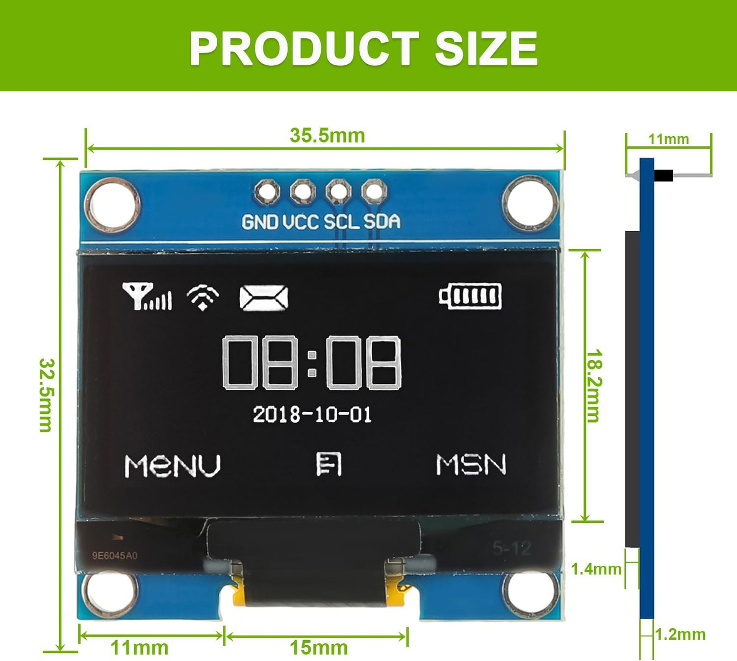 EPLZON 5 Pack 1.3 inch 128x64 OLED IIC Display Module Pixel Mini Self-Luminous Display Screen Board for Arduino