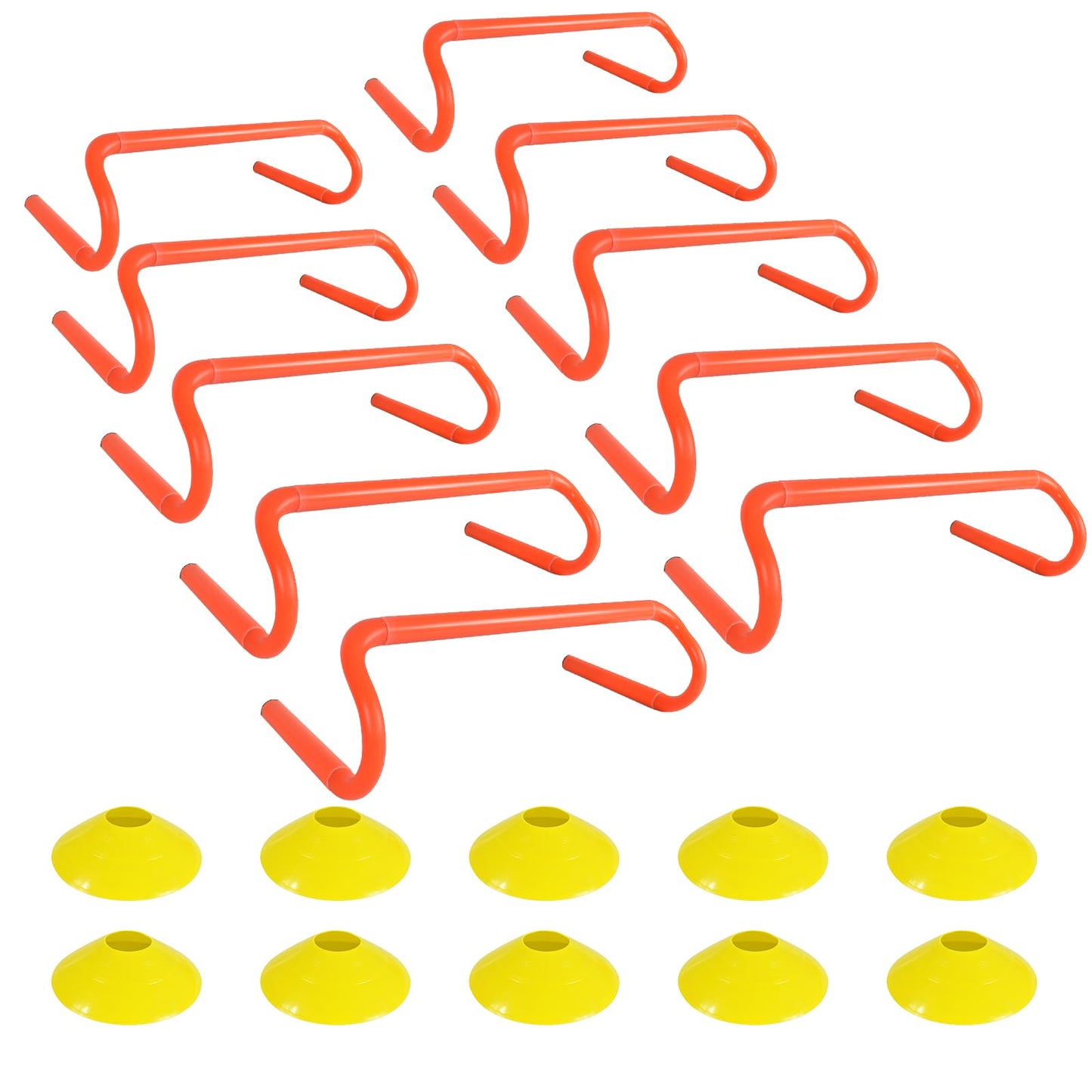 ASENVER Agility Hurdles Detachable Speed Hurdles Spliced Agility Training Equipment for Soccer, Basketball and Track Drills (Pack of 10, 6 in)